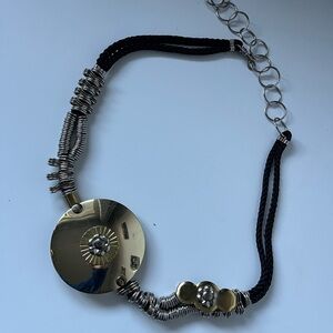 Vintage 1980's Artisan Art to Wear Belt Mixed Metal Cinch Waist Bohemian Korea